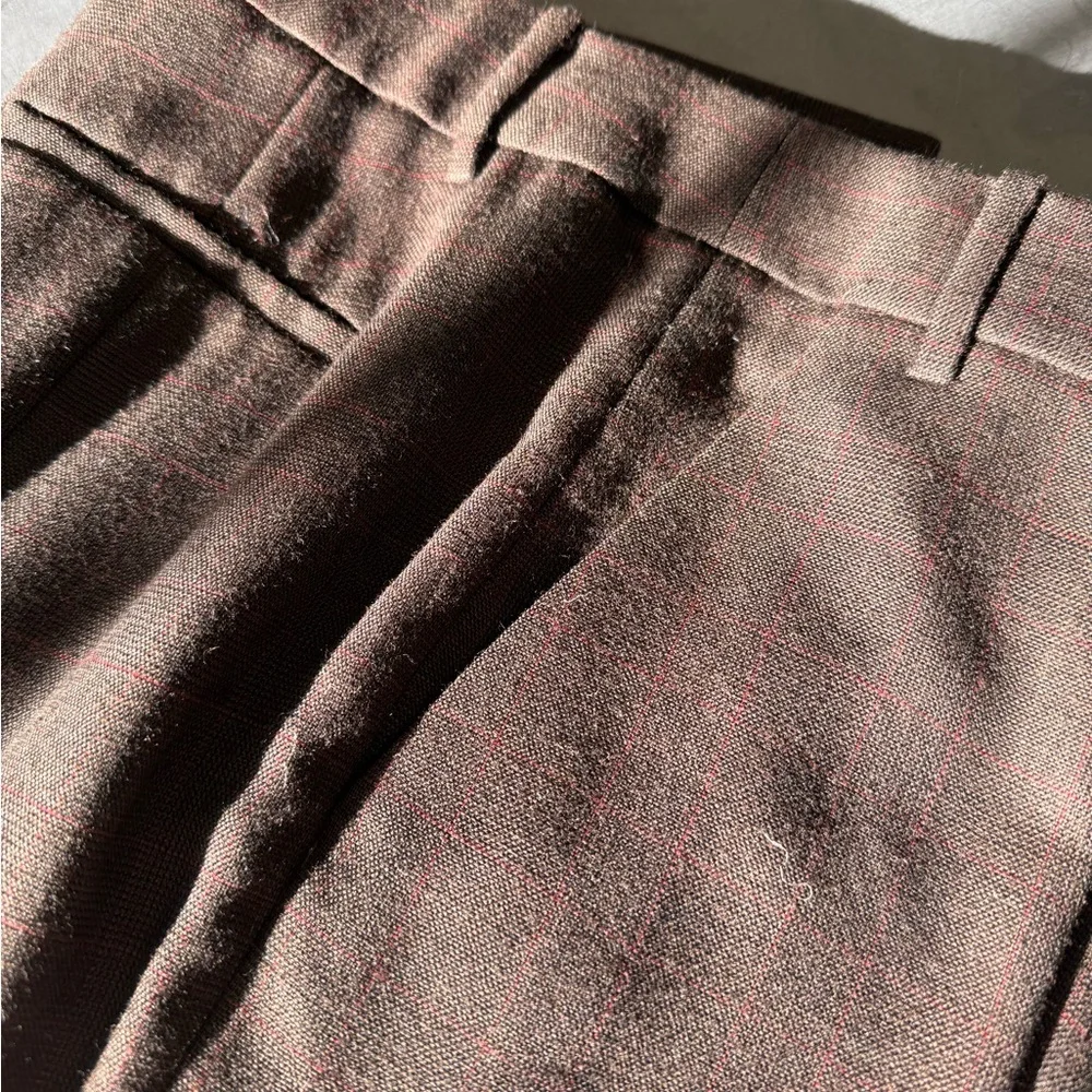 Tibi prince of wales checked wool slim-leg pant with slits at ankle. Size 6 - Picture 2 of 4